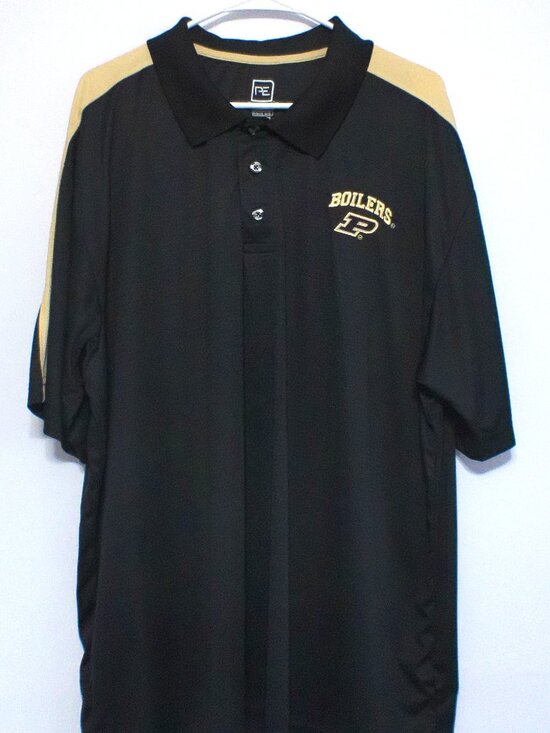 Pro Edge Other - Purdue Boilermakers Polo Shirt Men’s 2XL Black Gold ProEdge Performance NCAA